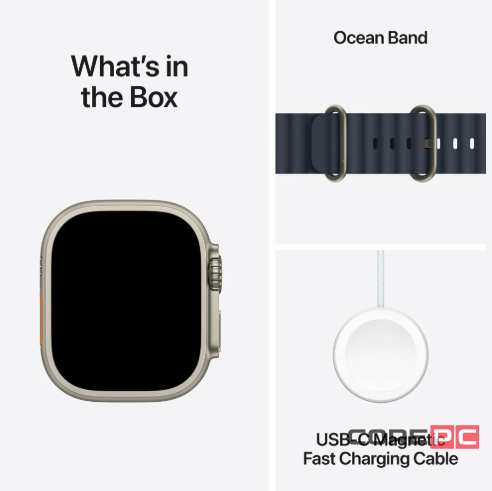 Apple Watch Ultra 2 (2024) 49mm Black Titanium Case with Navy Ocean Band (One Size)