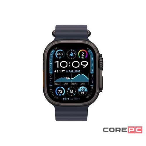 Apple Watch Ultra 2 (2024) 49mm Black Titanium Case with Navy Ocean Band (One Size)