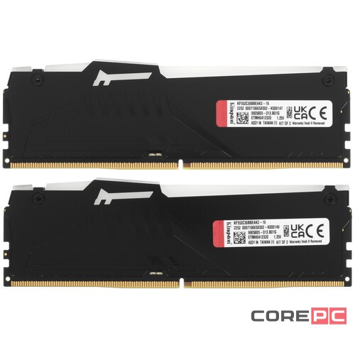 Оперативная память 16 Gb 5200 MHz Kingston FURY Beast RGB Black (KF552C36BBEAK2-16)