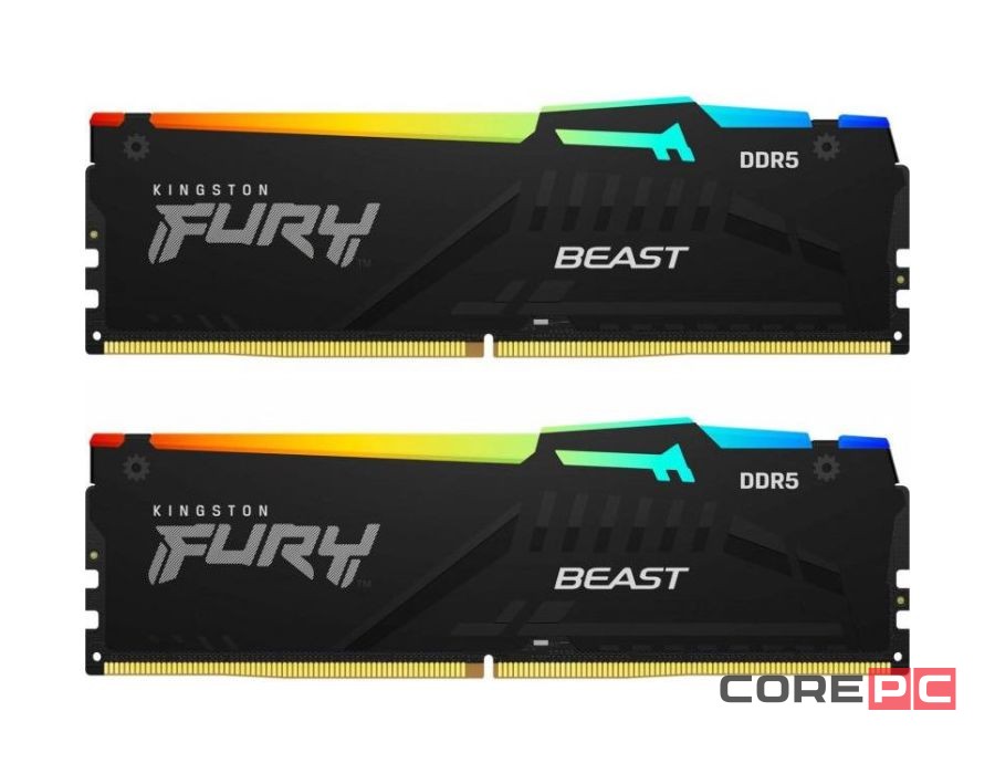 Оперативная память 16 Gb 5200 MHz Kingston FURY Beast RGB Black (KF552C36BBEAK2-16)
