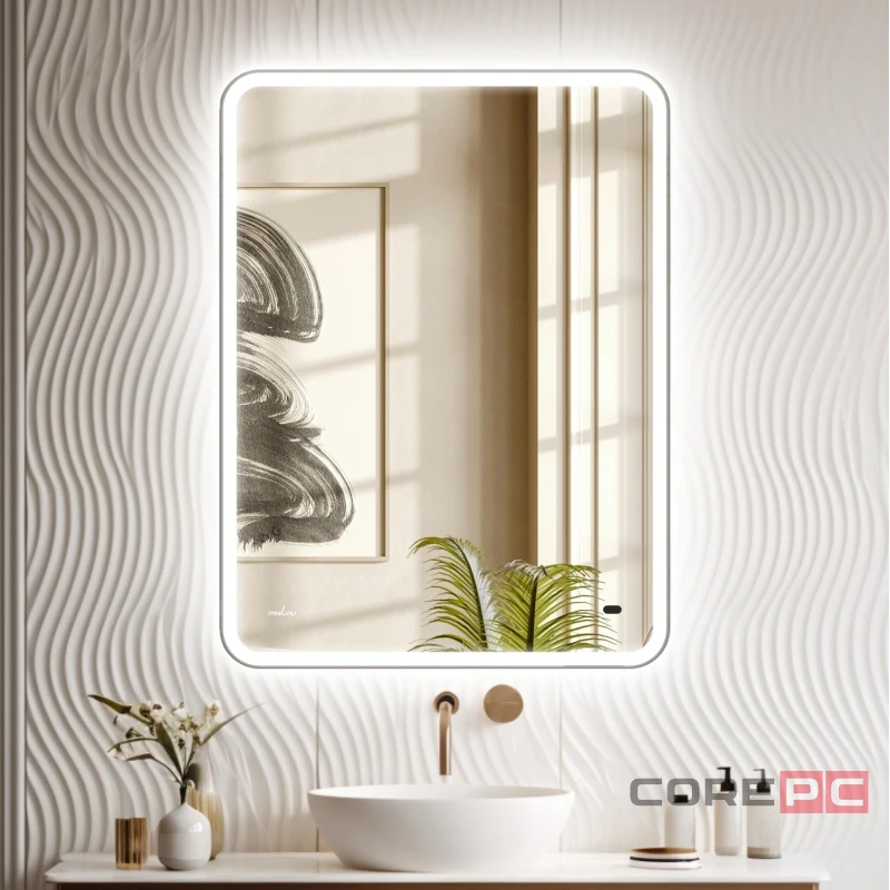 Зеркало MIXLINE Турин-2 500х700 (ШВ) бесконтактный сенсор, светодиодная подсветка+подогрев