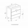 Тумба для ванной БРИКС-50 2 ящ. под раковину Бриз 50 меб. (Sanita Luxe) (ПВХ)(разбор)