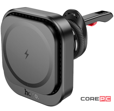 Автомобильный держатель Hoco (HW23) Might MagSafe для смартфона 15W/кабель Type-C в воздуховод (черный)