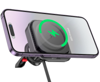 Автомобильный держатель Hoco (HW23) Might MagSafe для смартфона 15W/кабель Type-C в воздуховод (черный)