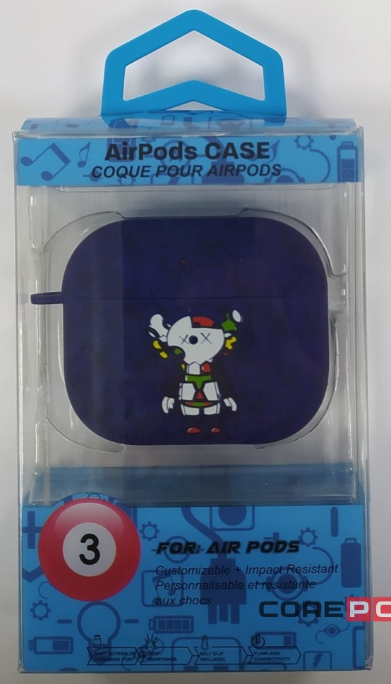 Силиконовый светящийся в темноте чехол для AirPods 3 Luxo Kaws рисунок №6