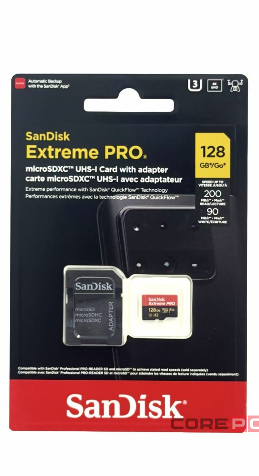 SDXC карта памяти Sandisk Extreme Pro 128GB 200MB/s UHS-I (SDSQXCD-128G-GN6MA)