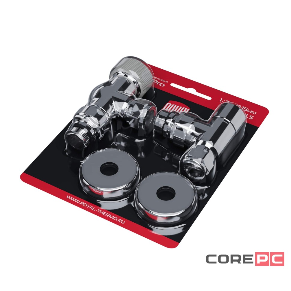 Набор термостатический осевой Royal Thermo Design Pro 15мм М30х1,5 (Хром)