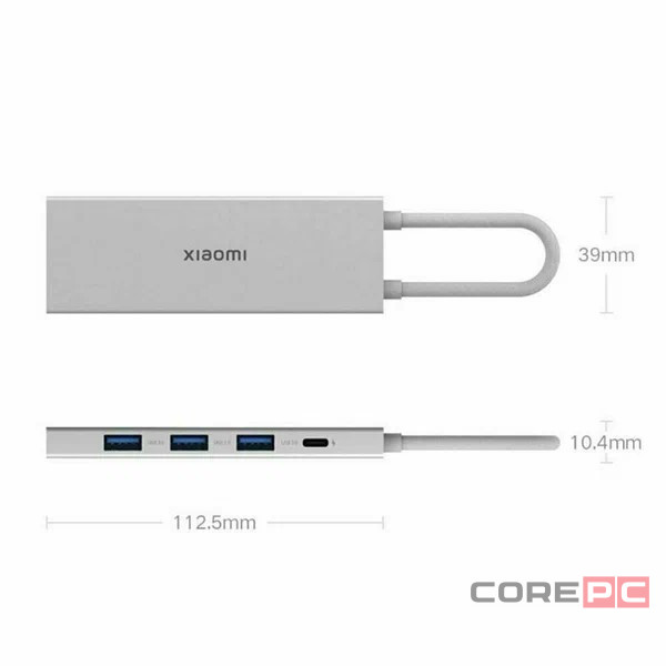 USB-хаб Xiaomi Type-C 5в1 3USB/1USB-C/HDMI XMDS05YM белый