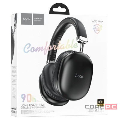 Стереонаушники Bluetooth полноразмерные Hoco W35 Max V5.3/45ч черные