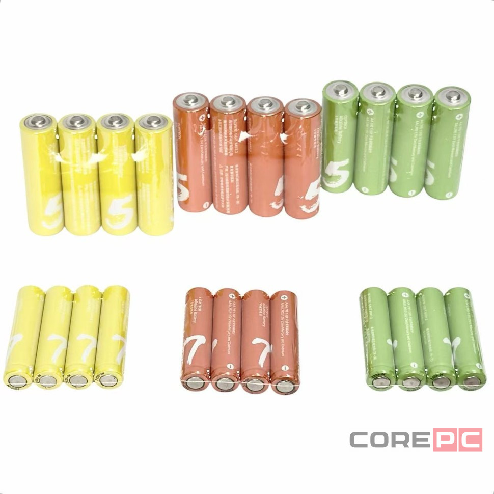 Батарейки CUKTECH B10 ZI5 тип AA 12 шт. + ZI7 тип AAA 12 шт. LR24 (цветные)