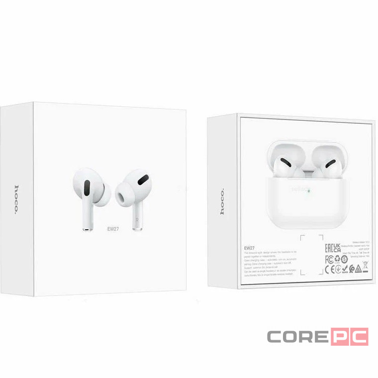 Беспроводные наушники TWS Hoco EW27 BT5.1/30mAh (300mAh)/4ч белые