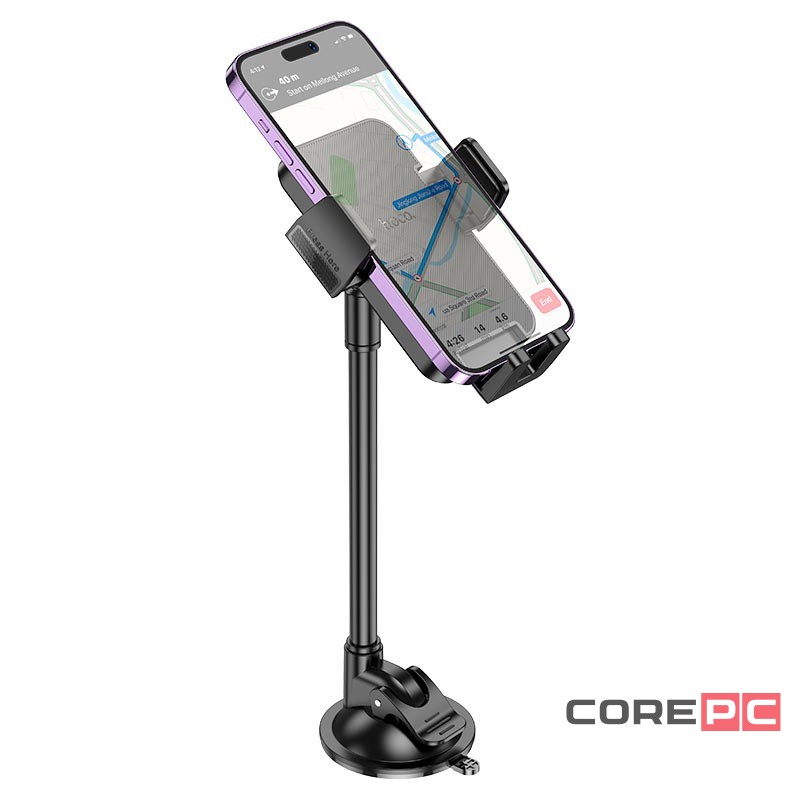 Держатель в автомобиль на стекло Hoco H38 с зажимом черный