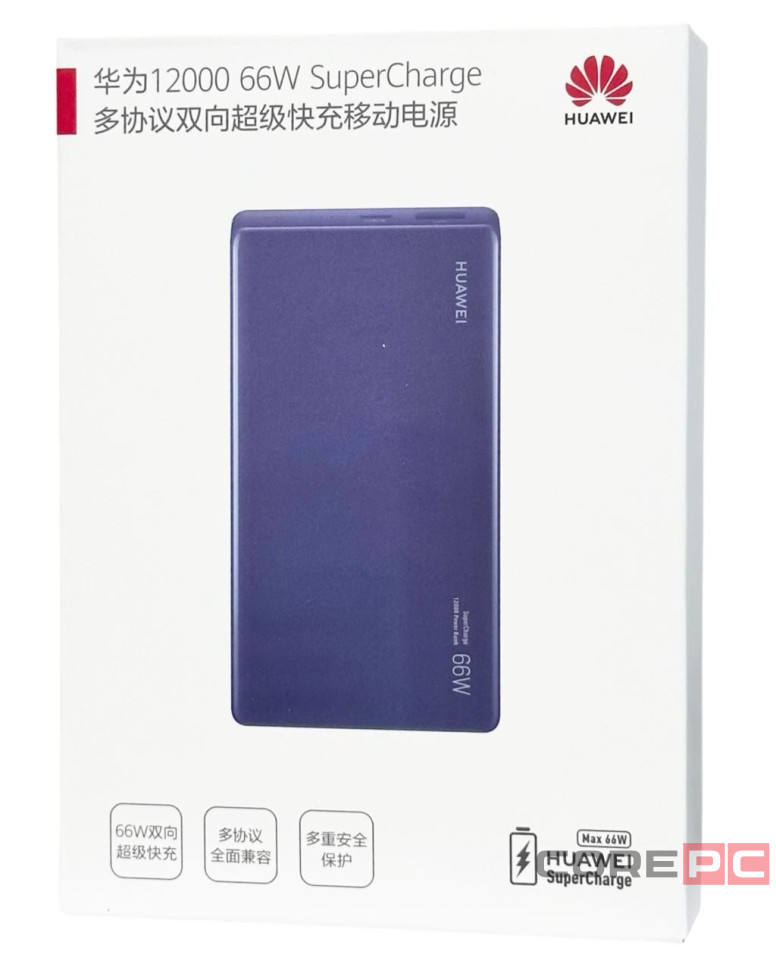 Powerbank Huawei P0001 12000mAh 1USB/1C 6A 66W синий