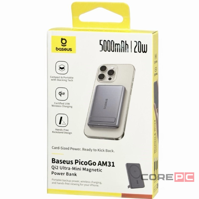 Powerbank с беспроводной зарядкой Baseus PicoGo AM31 5000mAh 20W (P1007680B813-00) Space Grey