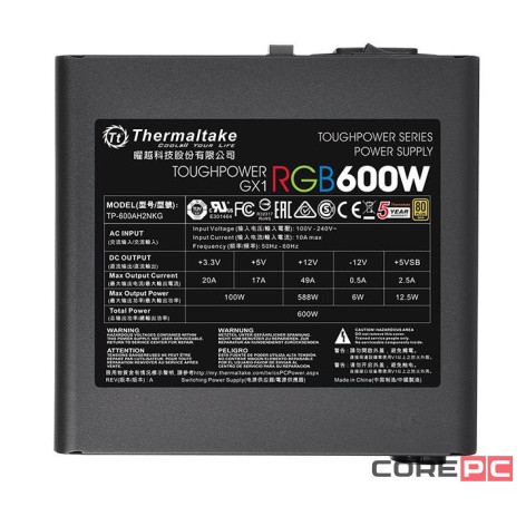 Блок питания Thermaltake 600W TOUGHPOWER GX1 RGB 600 PS-TPD-0600NHFAGE-1