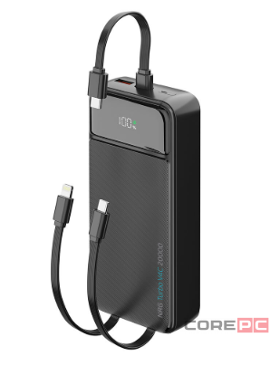 Внешний аккумулятор Deppa NRG Turbo V4C 20000mAh 22.5W/LED дисплей (33689) (черный)