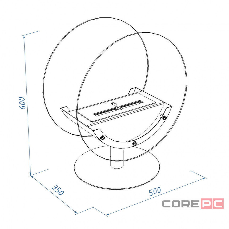 Биокамин Royal Thermo RTBFP-F500ML Mirror Lens