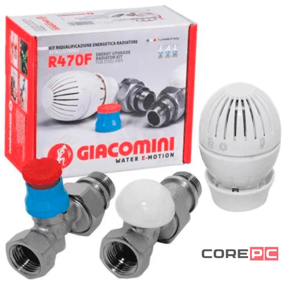 Комплект термостатич. Giacomini 1/2quot; - прям., R470FX043