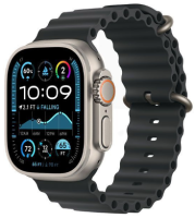 Apple Watch Ultra 2 (2024) 49mm Natural Titanium Case with Black Ocean Band (One Size)
