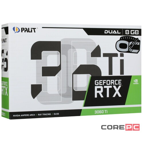 Видеокарта Palit (NE6306TS19P2-190AD) GeForce RTX 3060 Ti 8GB Dual OC V1 LHR