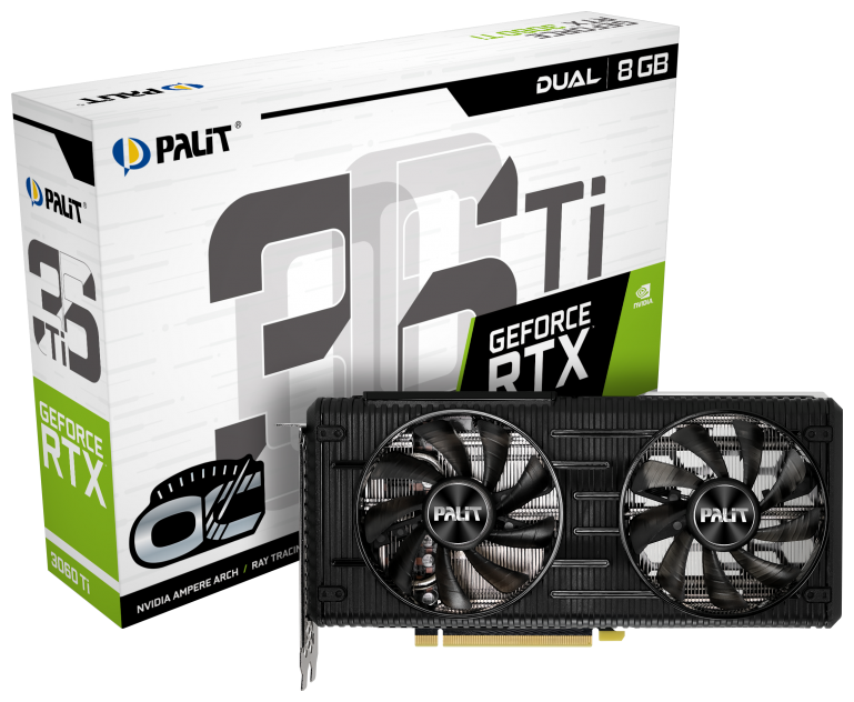 Видеокарта Palit (NE6306TS19P2-190AD) GeForce RTX 3060 Ti 8GB Dual OC V1 LHR