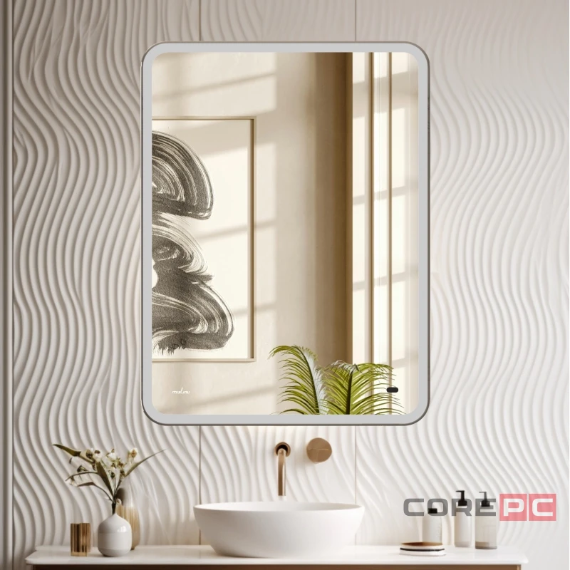Зеркало MIXLINE Турин-2 600х800 (ШВ) бесконтактный сенсор, светодиодная подсветка+подогрев