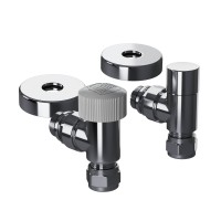 Набор термостатический угловой Royal Thermo Design Pro 15мм М30х1,5 (Хром)