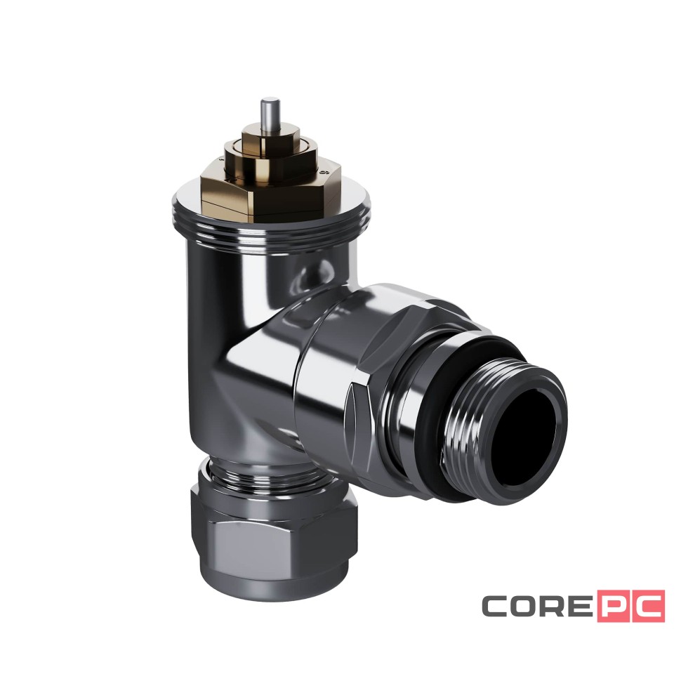 Набор термостатический угловой Royal Thermo Design Pro 15мм М30х1,5 (Хром)