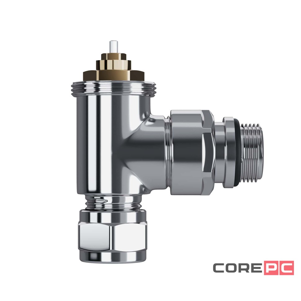 Набор термостатический угловой Royal Thermo Design Pro 15мм М30х1,5 (Хром)