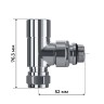 Набор термостатический угловой Royal Thermo Design Pro 15мм М30х1,5 (Хром)