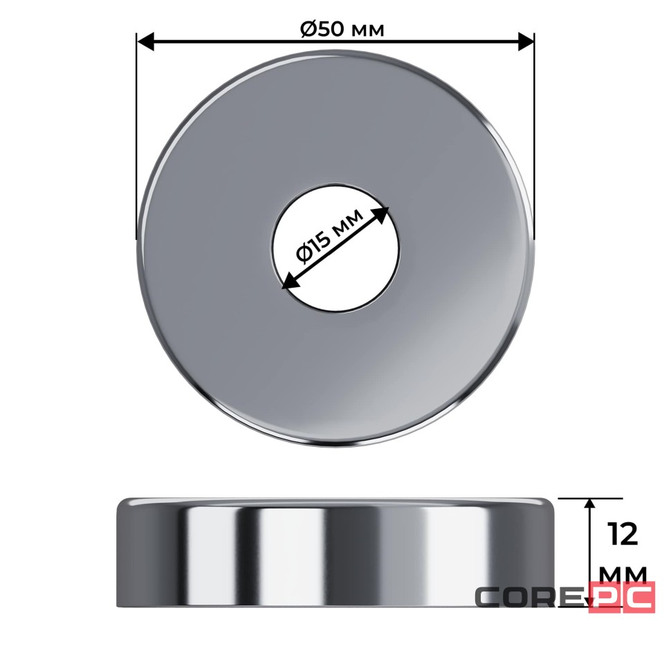 Набор термостатический угловой Royal Thermo Design Pro 15мм М30х1,5 (Хром)