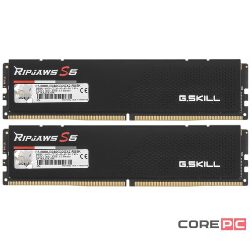 Оперативная память 64 Gb 6000 MHz G.Skill RIPJAWS S5 Black (F5-6000J3040G32GX2-RS5K)