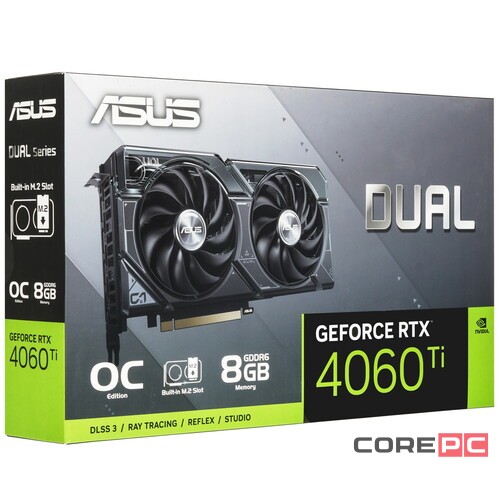 Видеокарта ASUS (DUAL-RTX4060TI-O8G-SSD) GeForce RTX 4060 TI 8GB DUAL OC 90YV0JS0-M0NA00