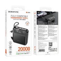 Powerbank Borofone BJ64A 20000mAh 1USB/1C/Lightning 22.5W/PD20W кабель Type C- lighting черный