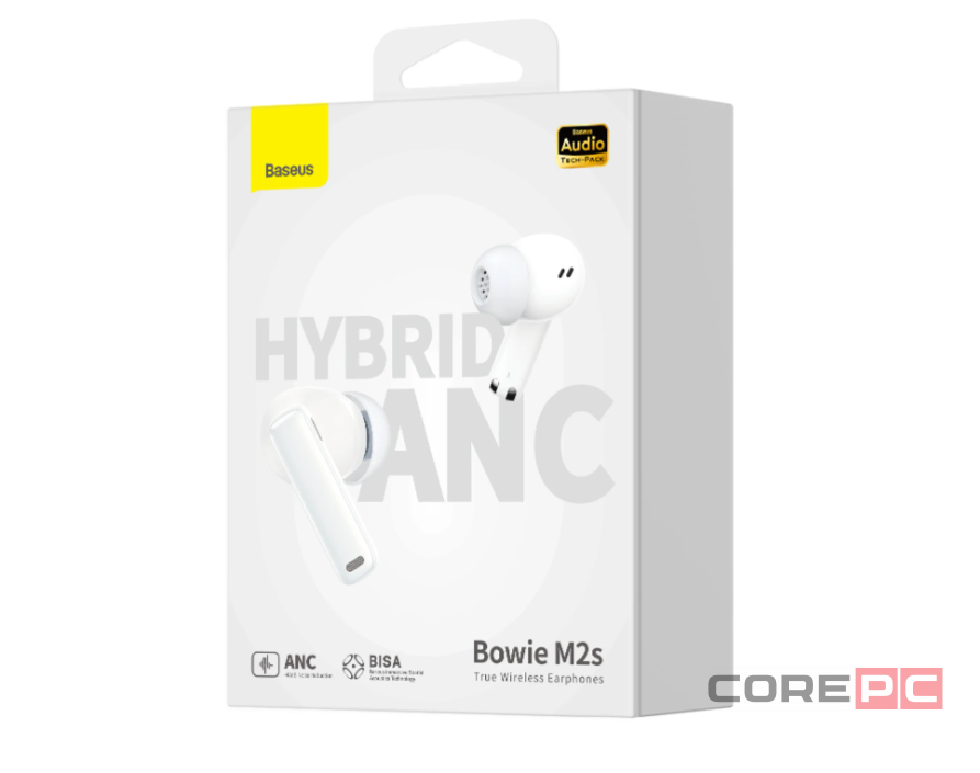 Мобильная Bluetooth-гарнитура Baseus Bowie M2s BT5.2/67mAh (600mAh)/7ч/ANC (NGTW350102) белая