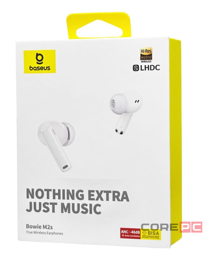Мобильная Bluetooth-гарнитура Baseus Bowie M2s BT5.2/67mAh (600mAh)/7ч/ANC (NGTW350102) белая