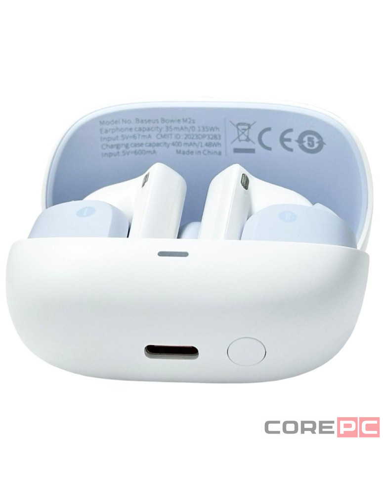 Мобильная Bluetooth-гарнитура Baseus Bowie M2s BT5.2/67mAh (600mAh)/7ч/ANC (NGTW350102) белая