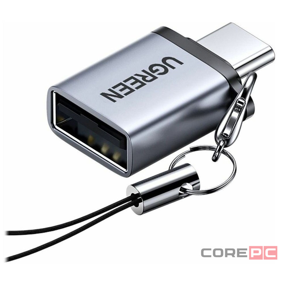 Переходник Type-C (папа) на USB3.0 (мама) Ugreen US270 серый