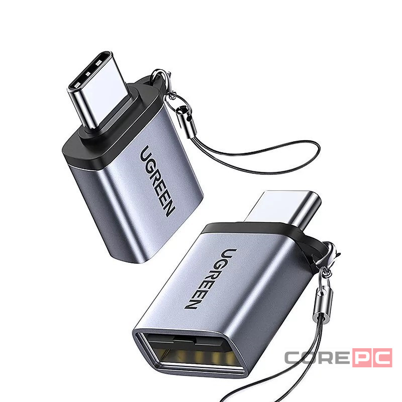Переходник Type-C (папа) на USB3.0 (мама) Ugreen US270 серый