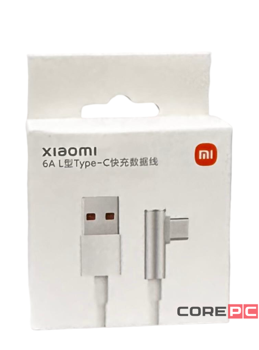 Usb Кабель-зарядка Xiaomi Mijia L-Shaped USB на Type-C 6A 1.5м угловой белый