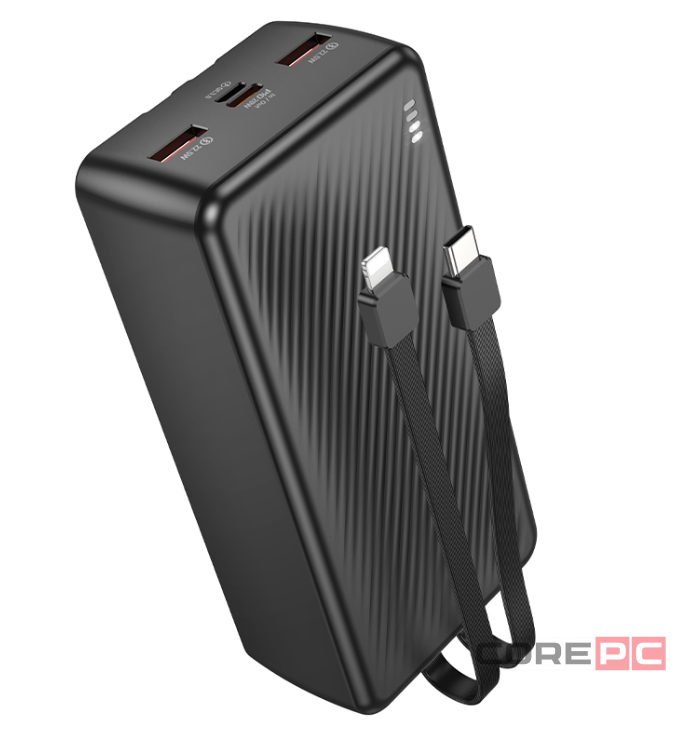 Powerbank Borofone BJ57B 30000mAh 2USB/Type-C/Micro с проводом Type-C/Lightning черный