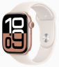Apple Watch Series 10 42mm Rose Gold Aluminum Case with Starlight Sport Band (S/M)