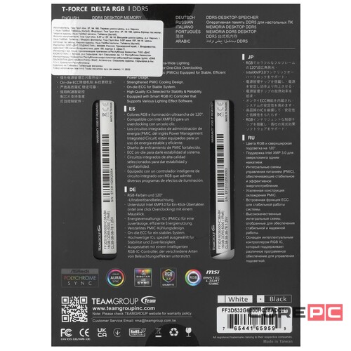 Оперативная память 32 Gb 6000 MHz Team Group T-FORCE DELTA RGB Black (FF3D532G6000HC38ADC01)