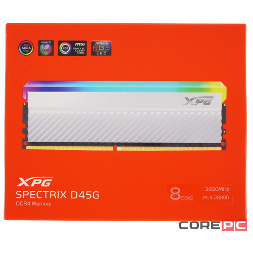 Оперативная память 16 Gb 3600 MHz ADATA XPG SPECTRIX D45G (AX4U36008G18I-DCWHD45G)