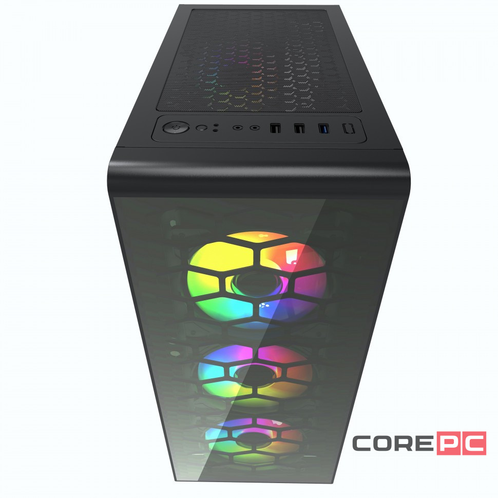 Компьютерный корпус Powercase MISTRAL Micro H3B V2 TG RGB Black CMIH3BV2-L3