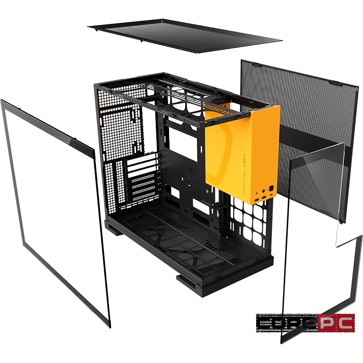 Компьютерный корпус Geometric Future Model 5 ARGB Black Yellow with fans (1AM5WKBY01100)