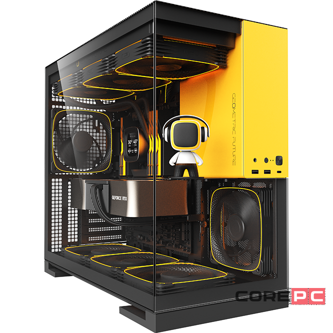 Компьютерный корпус Geometric Future Model 5 ARGB Black Yellow with fans (1AM5WKBY01100)