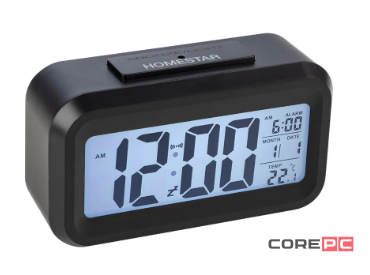 Часы-будильник Homestar HS-0110 с метеостанцией (черный)