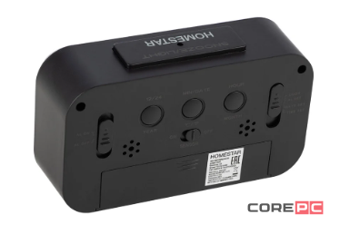 Часы-будильник Homestar HS-0110 с метеостанцией (черный)