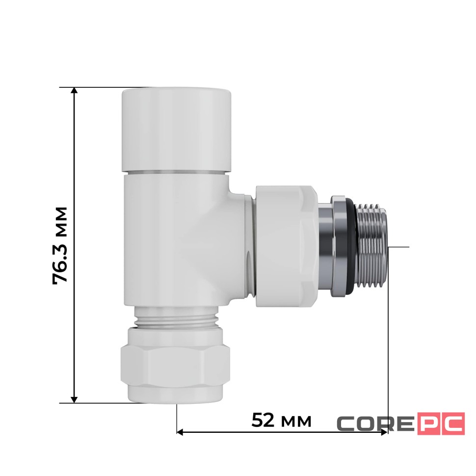 Набор термостатический трехосевой Royal Thermo Design Pro 15мм М30х1,5 (Белый)